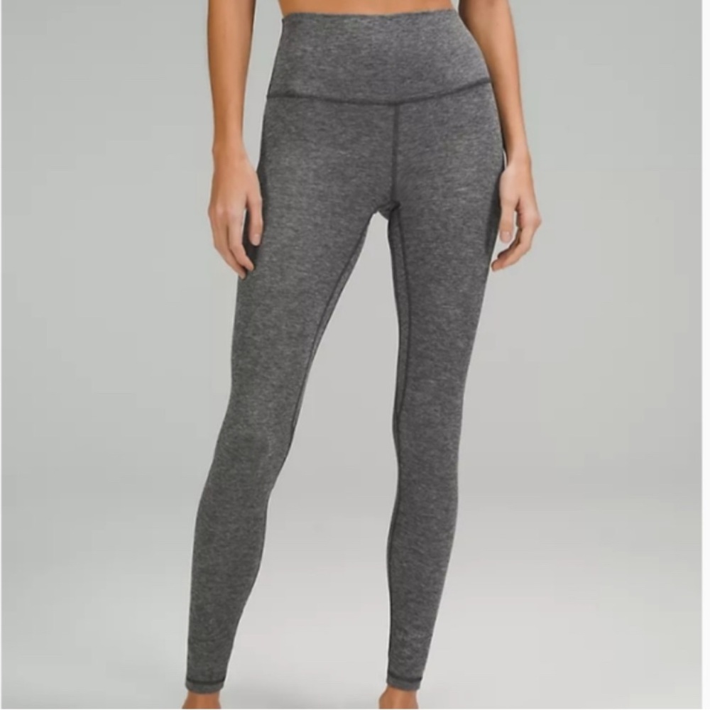 Lululemon Heather gray lined leggings size 6